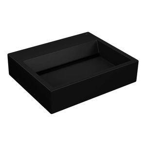 Lavatório Retangular com Mesa e Válvula Oculta 56X46cm Ébano Fosco