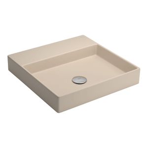 Cuba de Sobrepor Lavatório Quadrada com Mesa 40X40cm Marfim