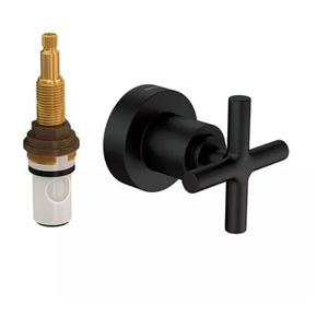 Acabamento Registro de Pressão 1/2" e 3/4" Duna Clássica Black Matte