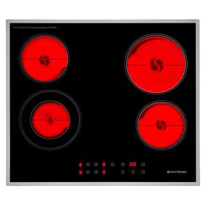 Cooktop Vitrocerâmico 60cm 4 Zonas Preto