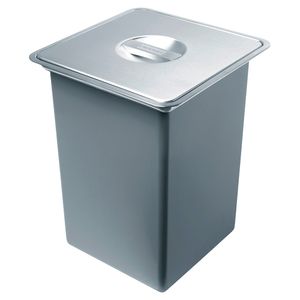 Lixeira de Sobrepor para Cuba Quadrada 10L Inox Escovado