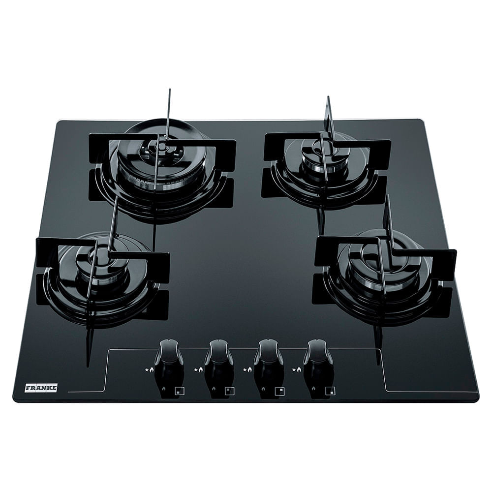 Cooktop à Gás Prática Glass 60 Gtc 4 Queimadores Preto FRANKE