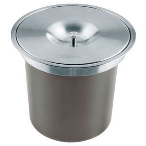 Lixeira de Sobrepor para Cuba Redonda Prática 5L Inox Fosco
