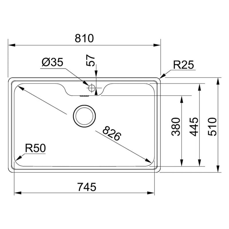 Franke - 14912 - Cuba de Inox de Sobrepor