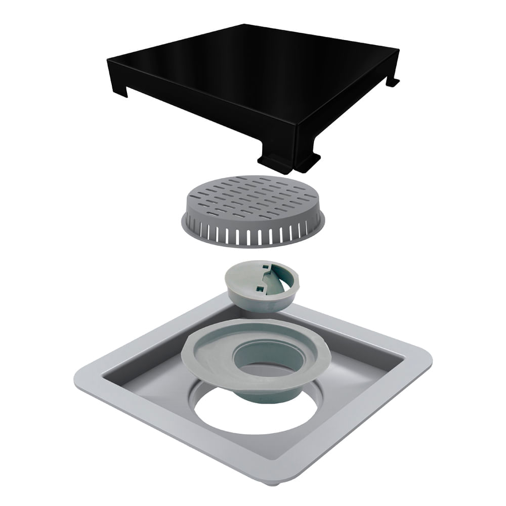 Ralo Linear Elleve Square 15X15cm Black Matte