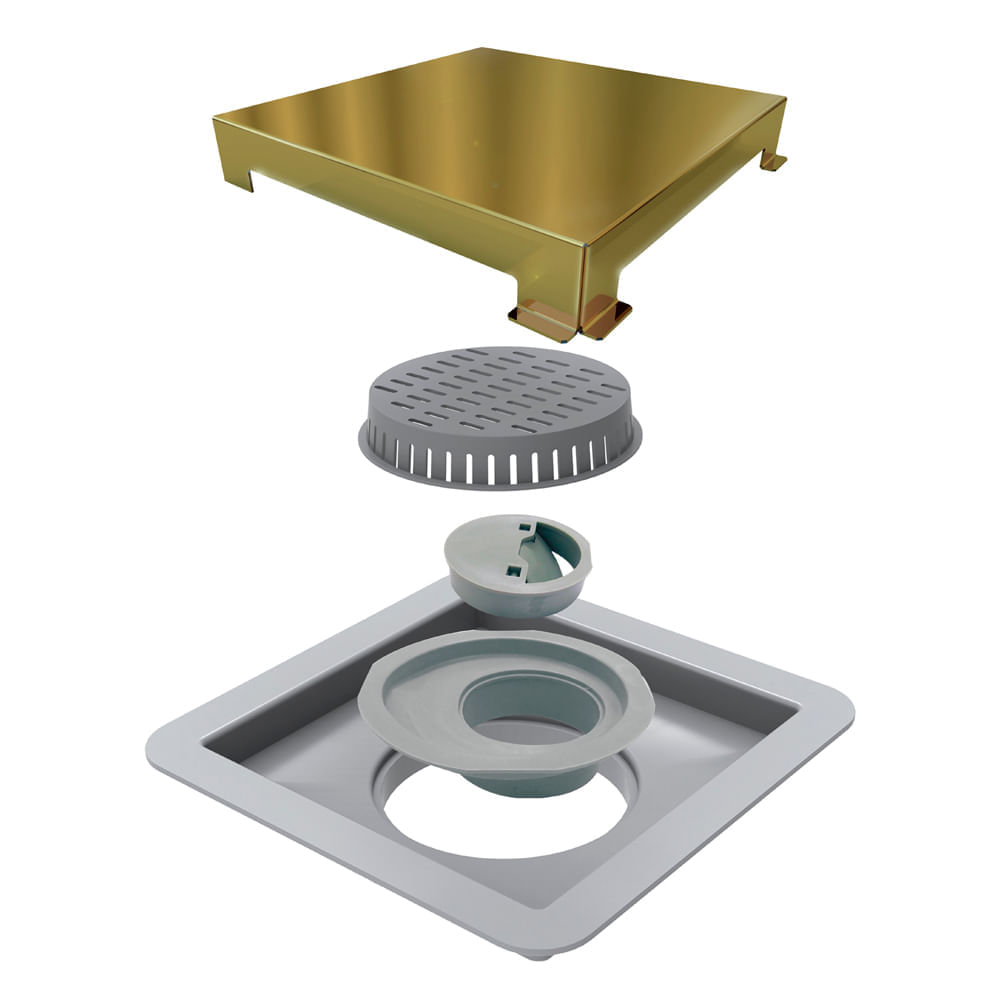 Ralo Linear Elleve Square 15X15cm Gold