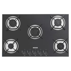 Cooktop à Gás Standard Glass Brasil 5 Queimadores Preto