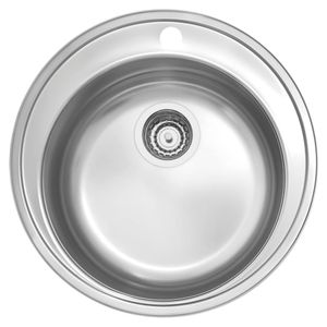 Cuba de Inox de Sobrepor 48cm 4.1/2" Prime Redonda Acetinado com Válvula