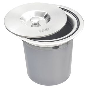 Lixeira de Embutir para Cuba Prime Clean Round 5L Inox Scotch Brite