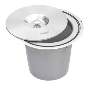 Lixeira de Embutir para Cuba Prime Clean Round 8L Inox Scotch Brite
