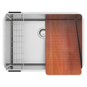 Tanque de Inox de Embutir 70X50cm 108L 4.1/2" Jumbo Scotch Brite com Válvula, Tábua e Cesto