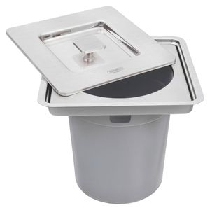 Lixeira de Embutir para Cuba Prime Clean Square 5L Inox Scotch Brite