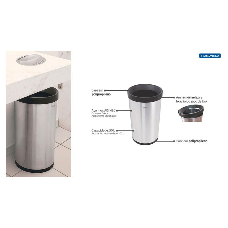 Tramontina - 94539002 - Lixeira Convencional