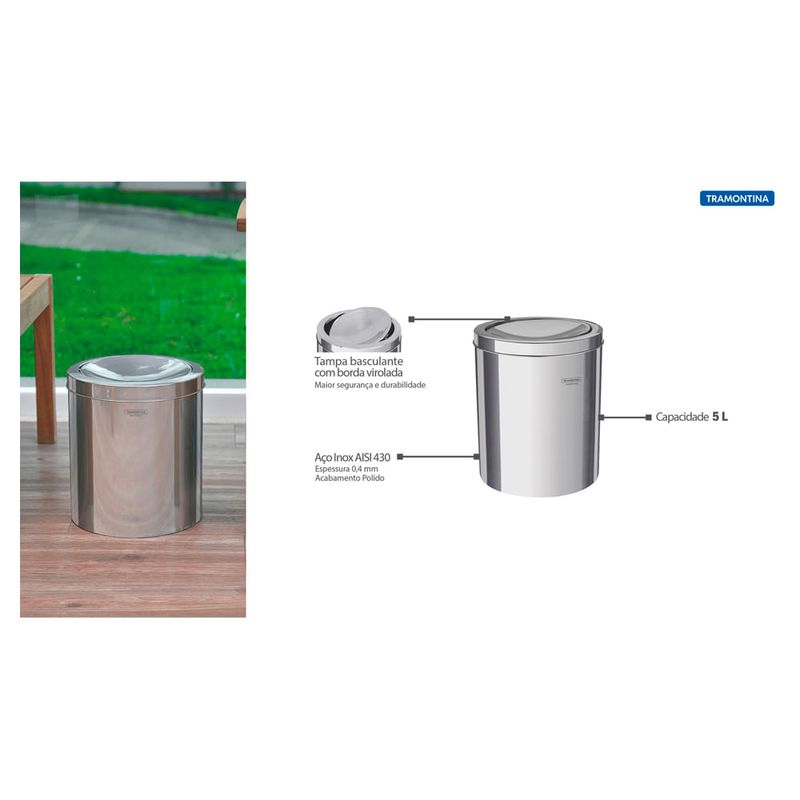 Tramontina - 94542105 - Lixeira Convencional
