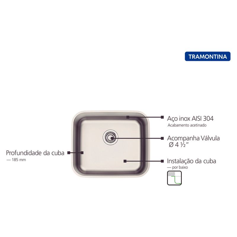 Tramontina - 94017112 - Cuba de Inox de Embutir