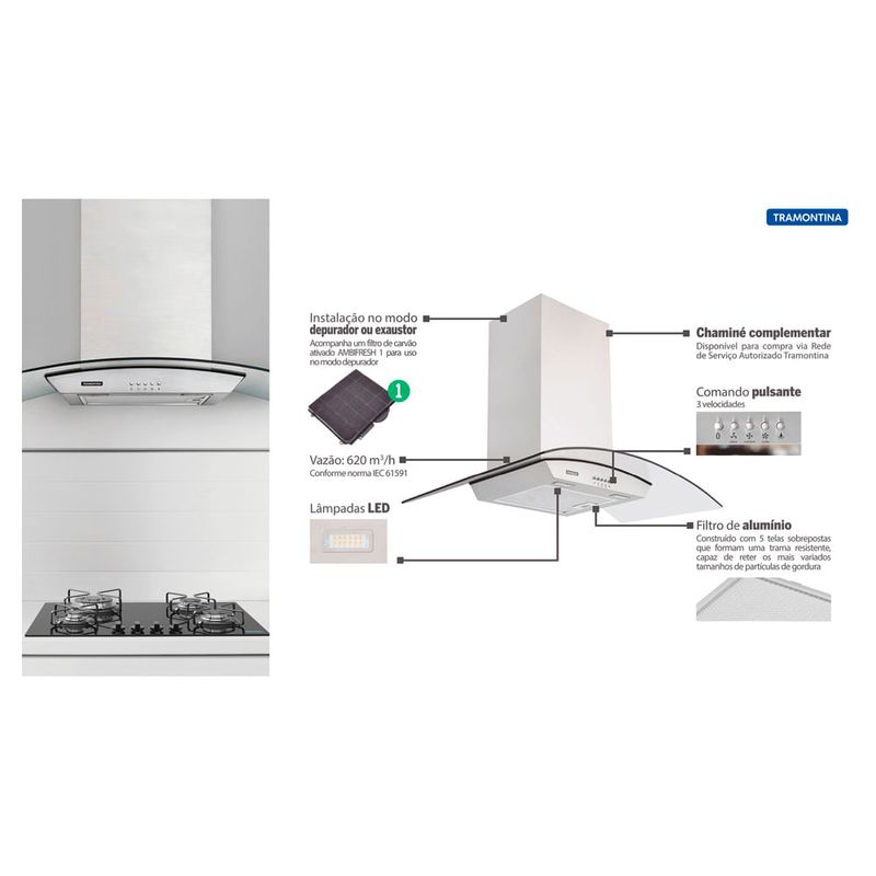 Tramontina - 95800011 - Coifa de Parede