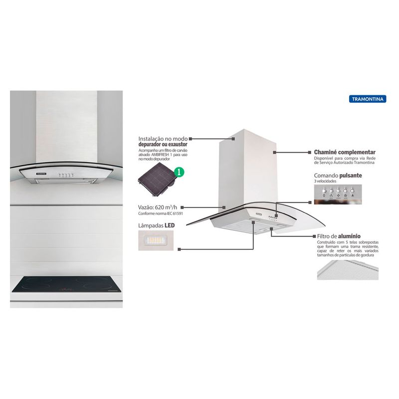 Tramontina - 95800007 - Coifa de Parede