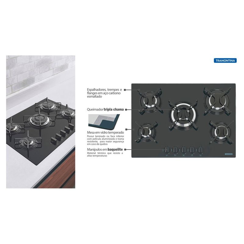 Tramontina - 94708201 - Cooktop à Gás