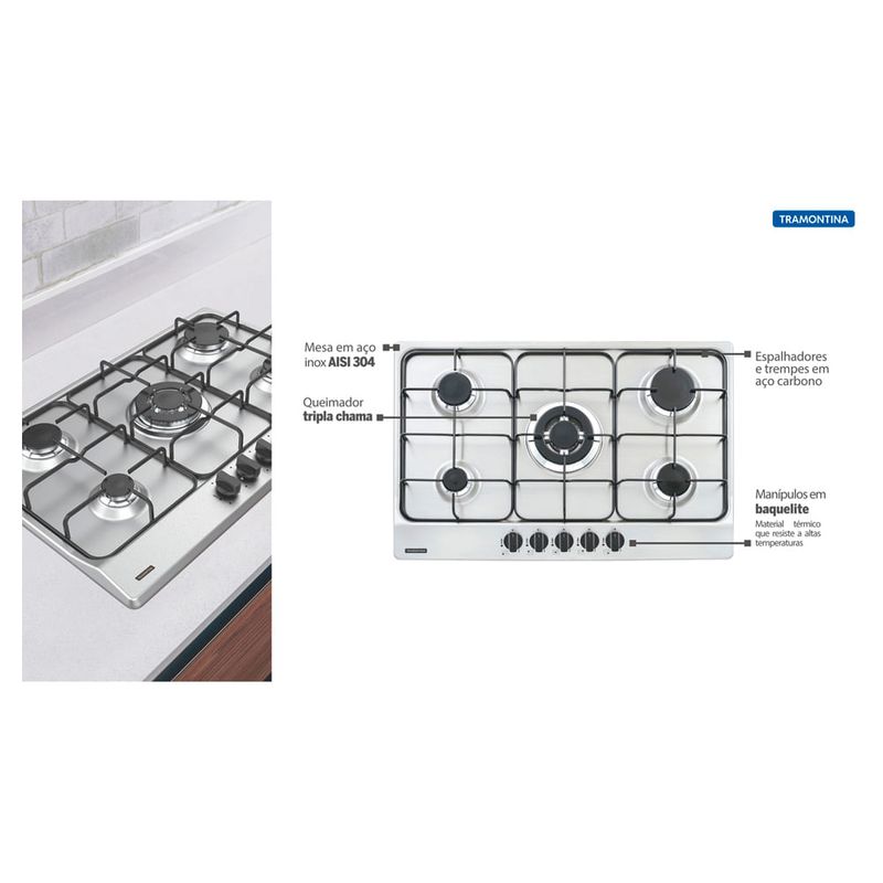Tramontina - 94716111 - Cooktop à Gás