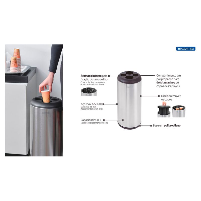 Tramontina - 94540046 - Lixeira Convencional