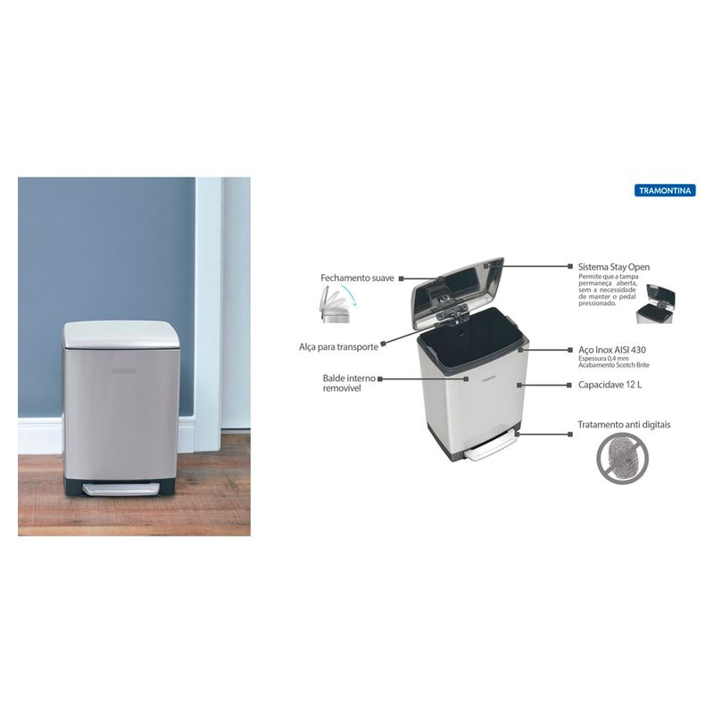Tramontina - 94544012 - Lixeira Convencional