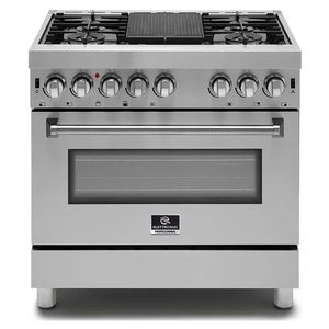 Fogão de Piso ou Embutir à Gás com Forno Elétrico Professional 90cm 5 Queimadores Inox