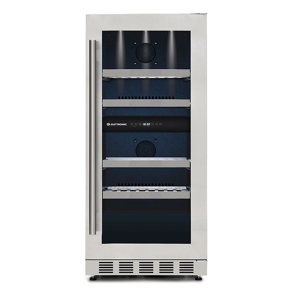 Adega de Embutir 31 Garrafas Dual Zone Built-In Inox