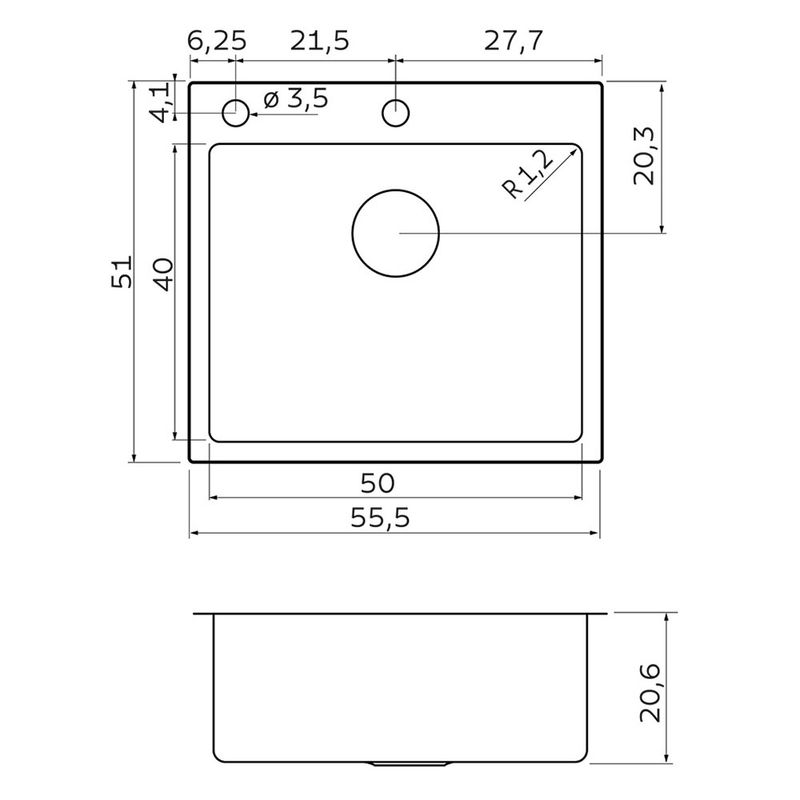 Tramontina - 93914103 - Cuba de Inox de Sobrepor