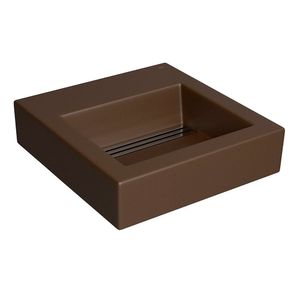 Cuba de Sobrepor Retangular com Grelha 42,5X41cm Marrom Fosco Cromado