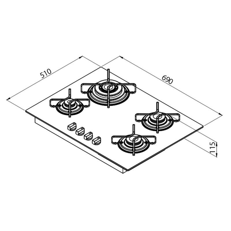 Tramontina - 94707201 - Cooktop à Gás