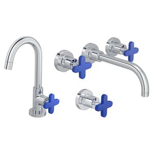 Kit Capinhas de Silicone para Torneira e Misturador 3 Peças Kids Azul