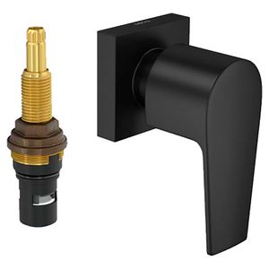 Acabamento Registro de Pressão para Chuveiro 1/2" e 3/4" Level Black Matte