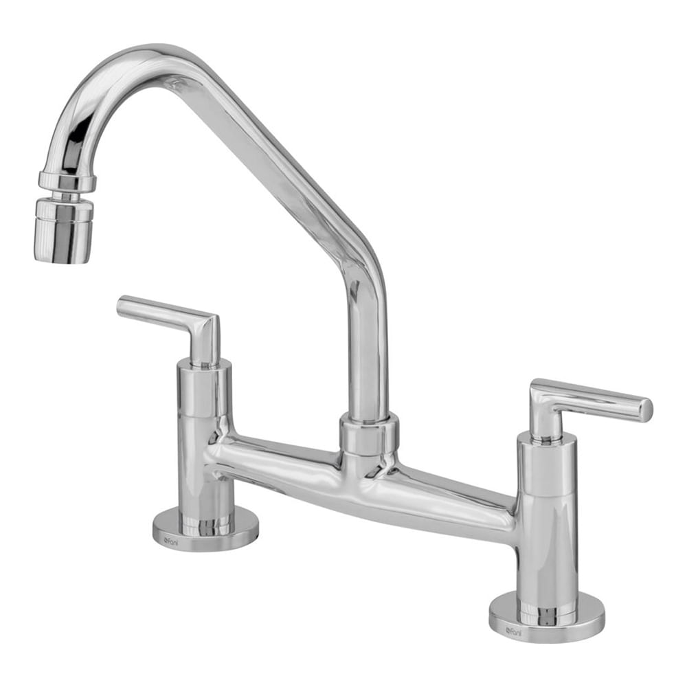 Misturador p/ Cozinha Jade Clássica de Mesa c/ Bica Móvel Cromada Fani