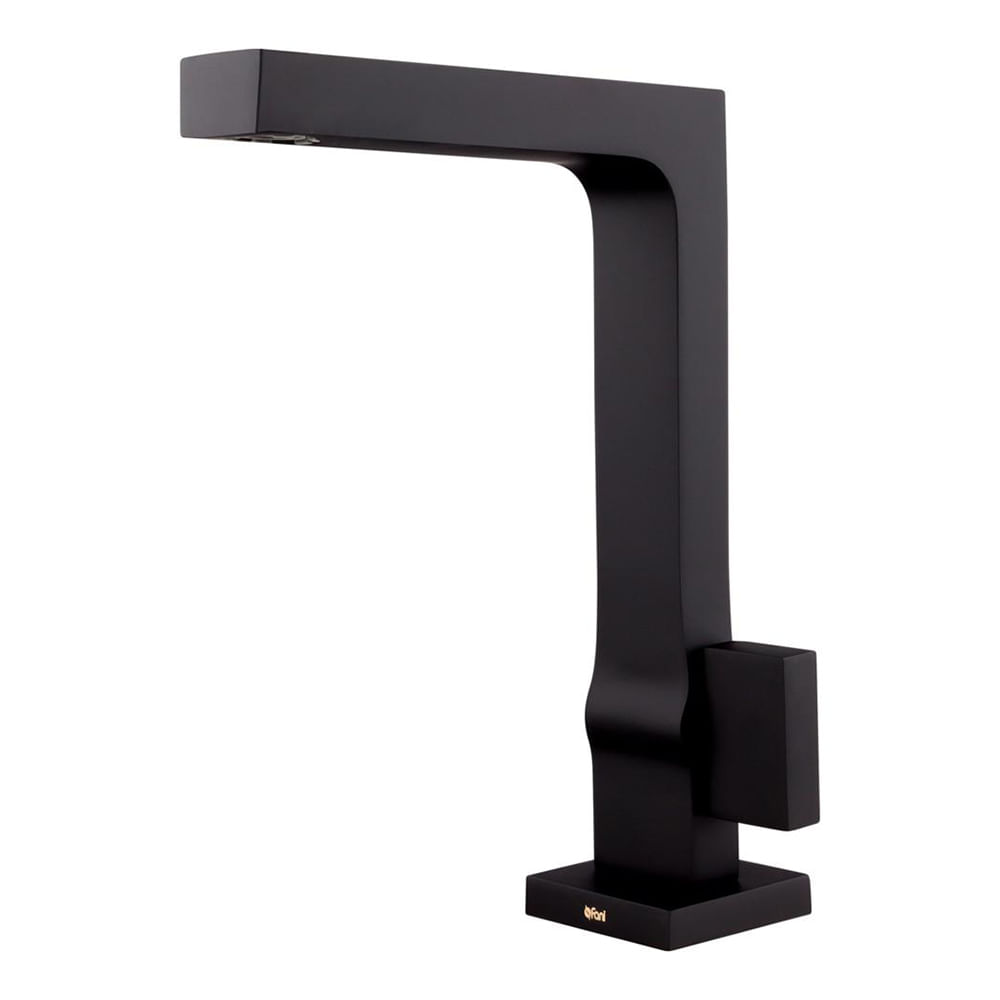Torneira Para Lavatório De Mesa Bica Alta Horus 1195 Bk450 Black Fani