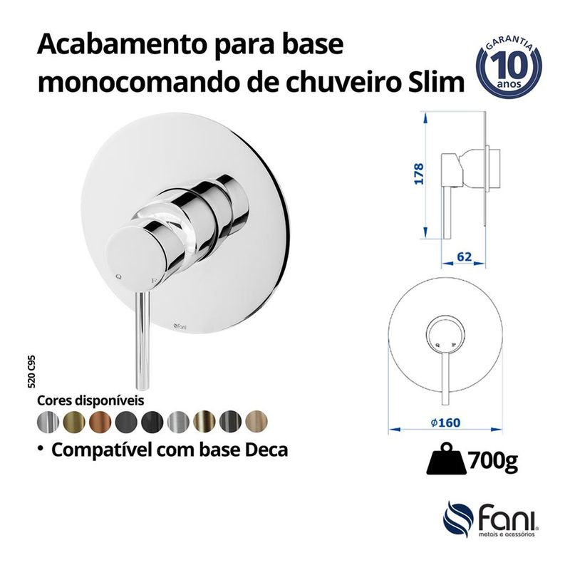 Fani Acabamento Misturador Monocomando Imagem 04