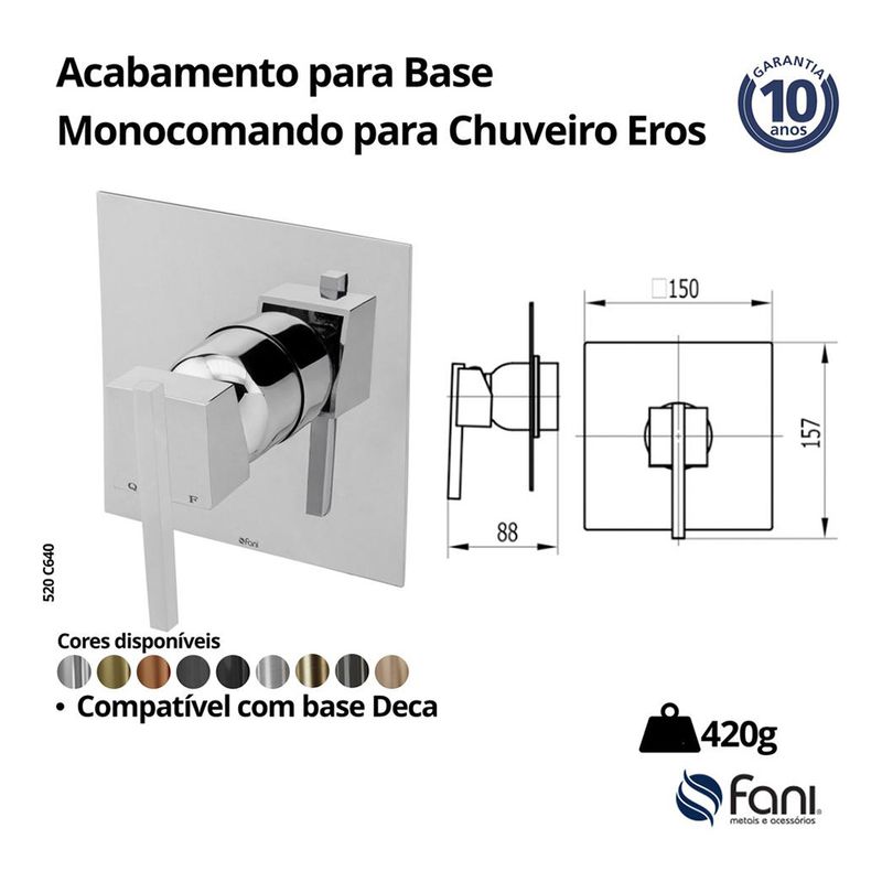 Fani Acabamento Misturador Monocomando Imagem 04
