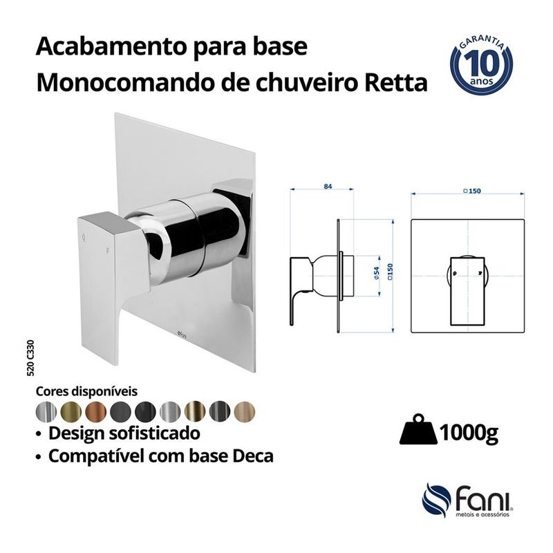 Fani Acabamento Misturador Monocomando Imagem 04
