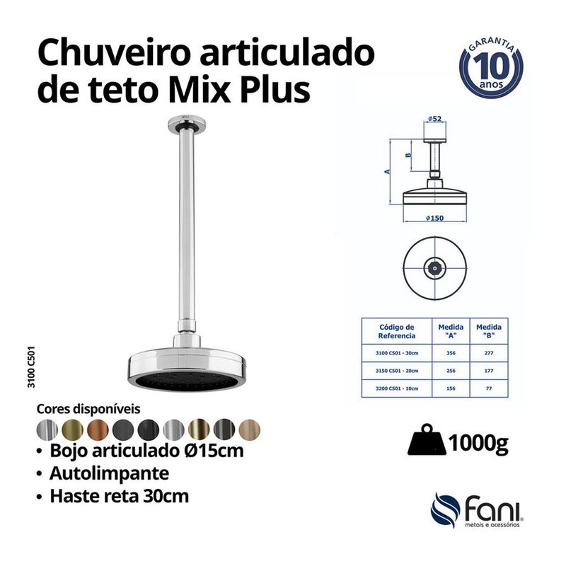 Fani Chuveiro de Teto Imagem 05