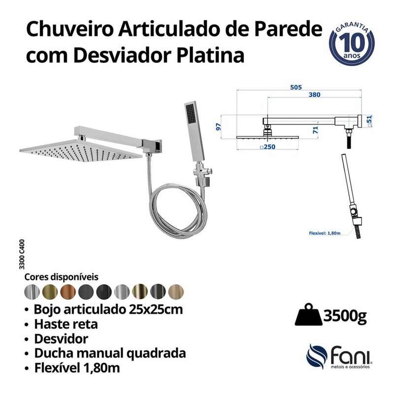 Fani Chuveiro de Parede Imagem 06