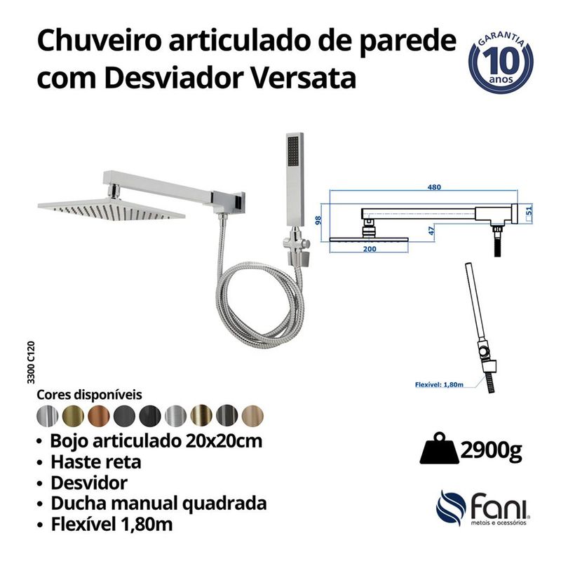Fani Chuveiro de Parede Imagem 06