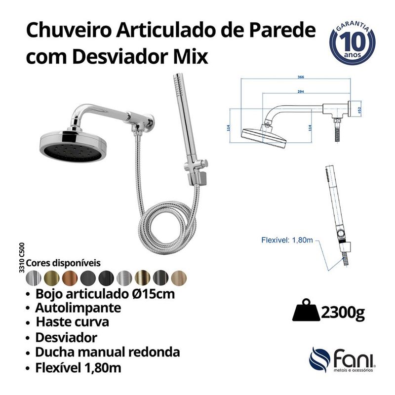 Fani Chuveiro de Parede Imagem 06