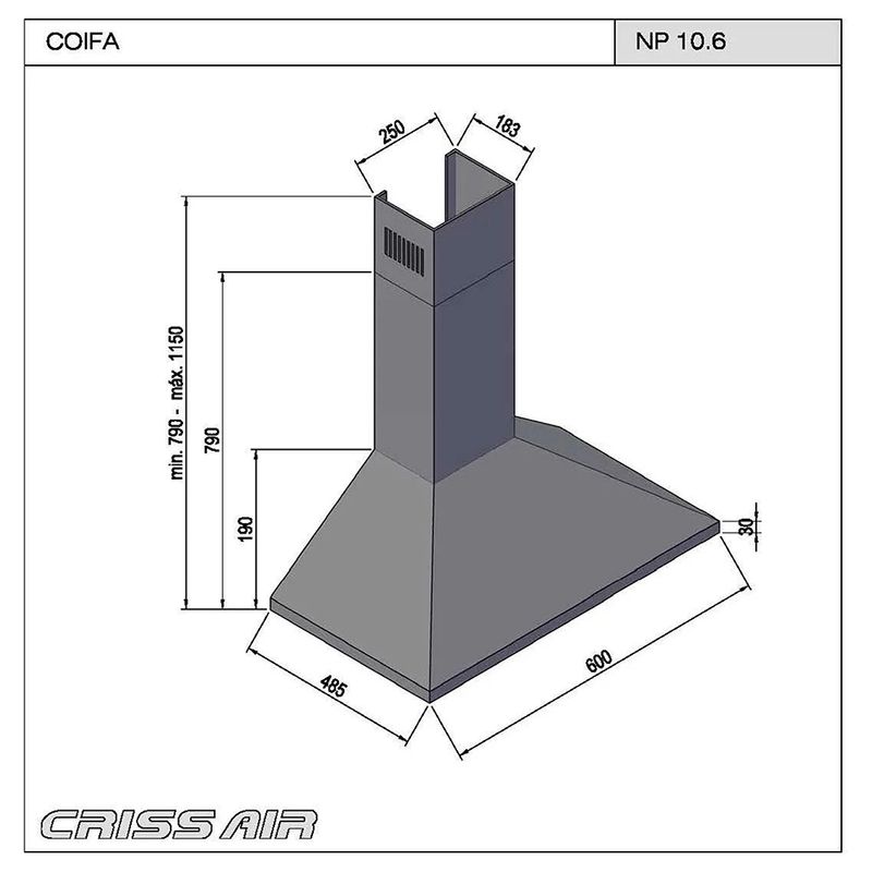Crissair Coifa de Parede Imagem 03