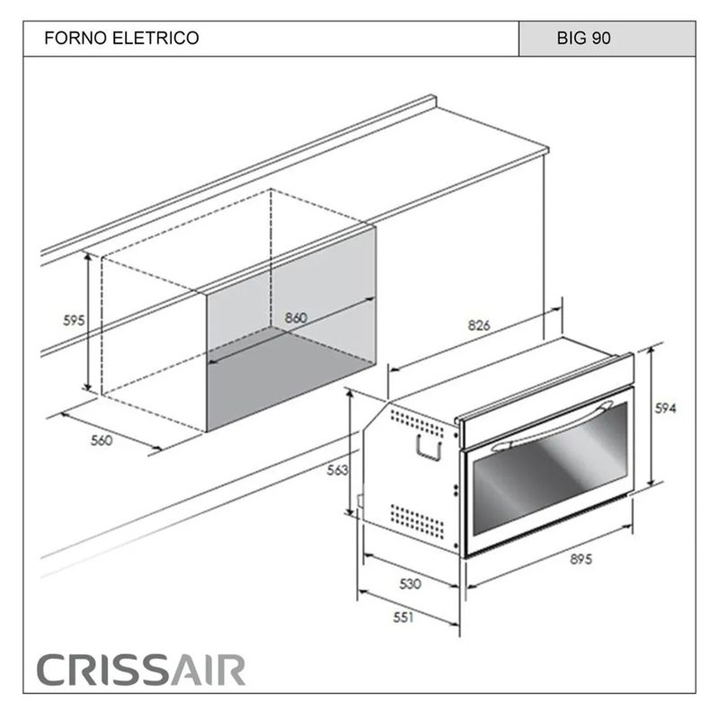Crissair Forno Elétrico de Embutir Imagem 03