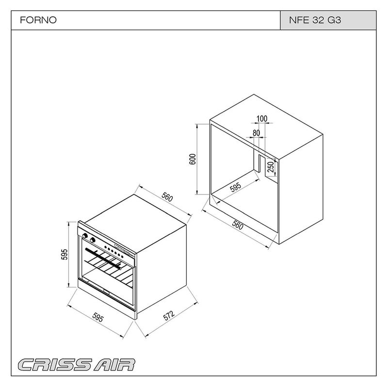 Crissair Forno Elétrico de Embutir Imagem 04