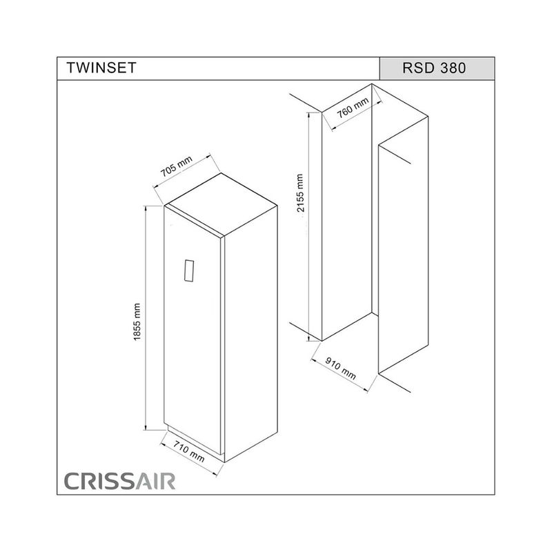 Crissair Refrigerador de Embutir Imagem 04