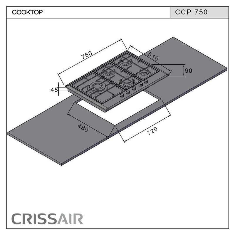 Crissair Cooktop à Gás Imagem 05