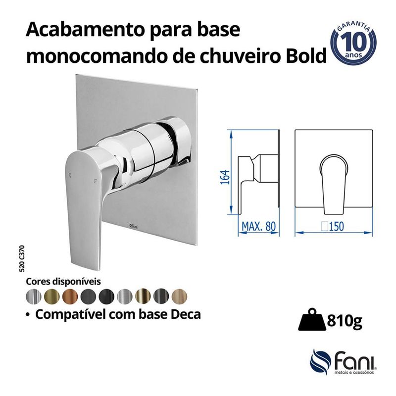 Fani Acabamento Misturador Monocomando Imagem 04